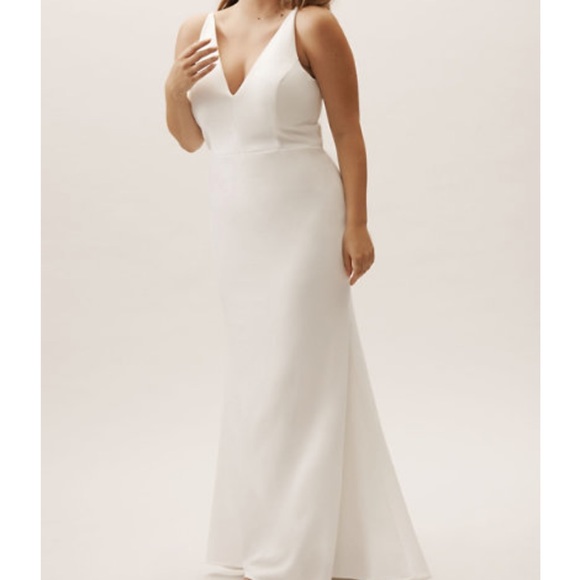 Anthropologie x BHLDN Jones V-neck Crepe Dress - Picture 3 of 16